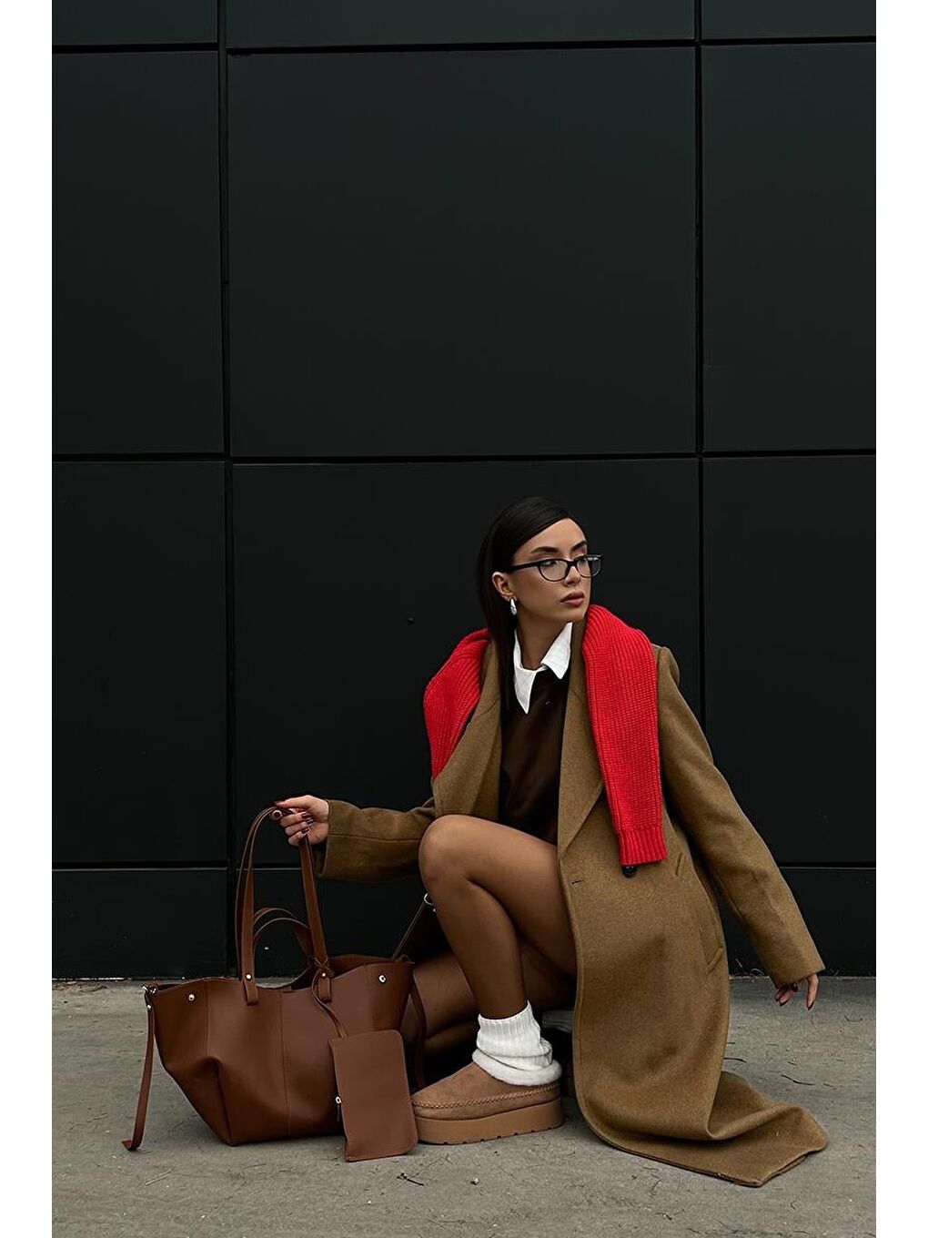 Kahverengi Champ City Omuz Çantası Taba-8