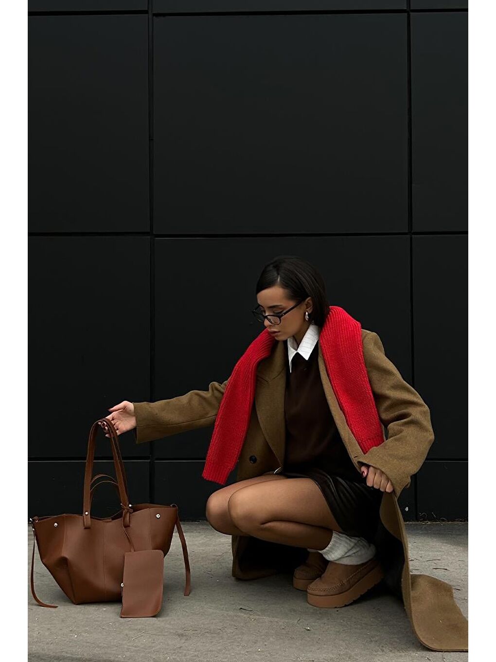 Kahverengi Champ City Omuz Çantası Taba-10