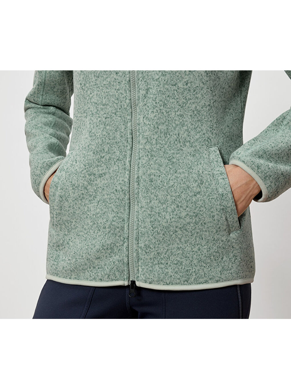 Kadın Örgü Polar Ceket, , Yeşil-1