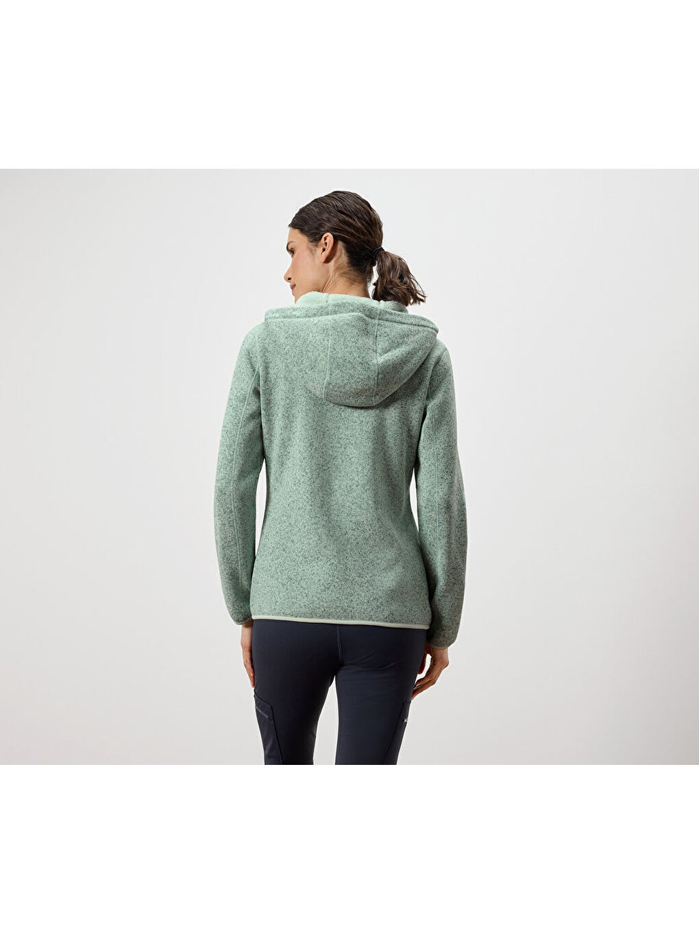 Kadın Örgü Polar Ceket, , Yeşil-2