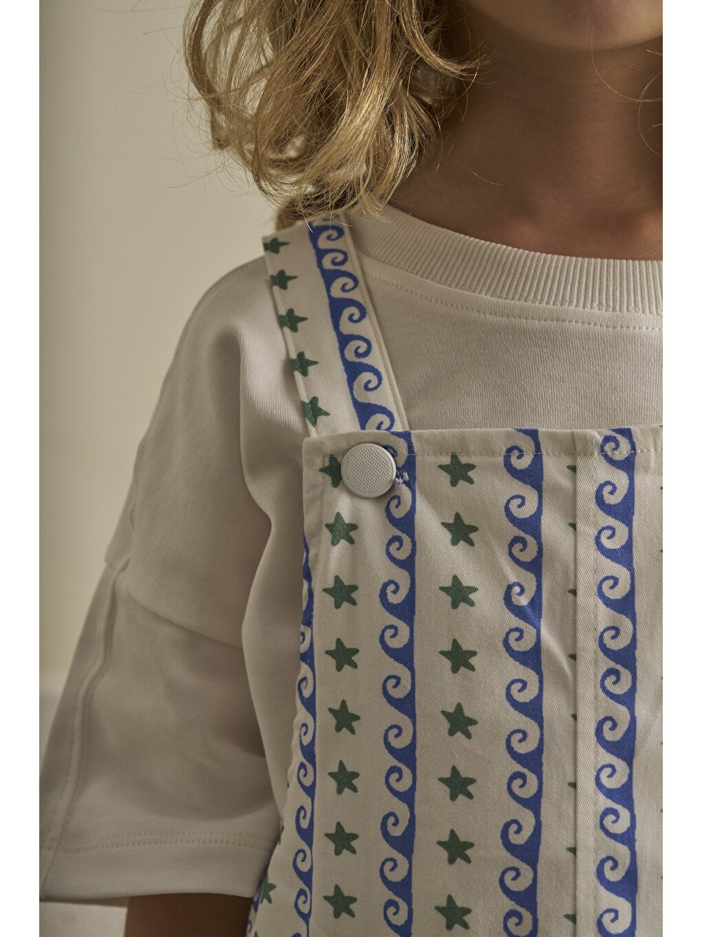Beyaz Color Parade Gabardin Şapkalı Salopet Takım-7