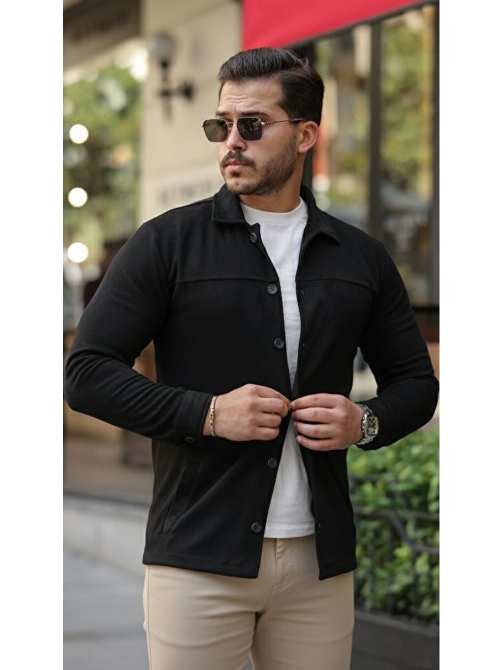 Siyah Erkek Süet Ceket Gömlek-2