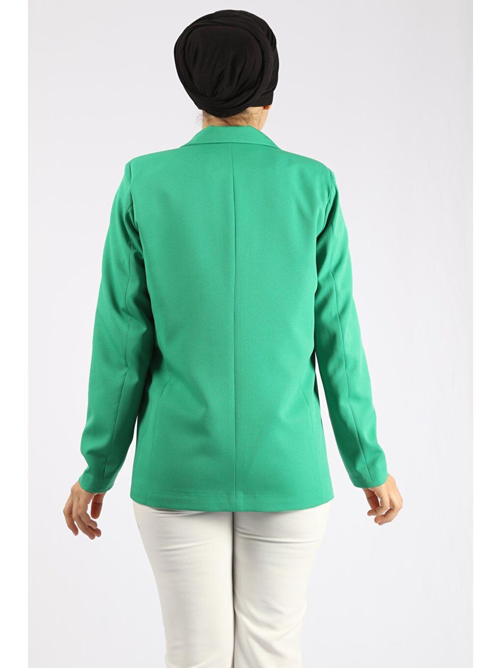 Yeşil Fleto Cepli Sivri Yaka CEKET-4