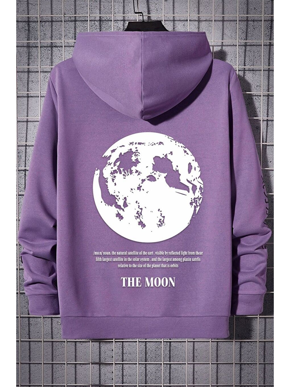 uyguntarz Lila Unisex The Moon Baskılı Sweatshirt