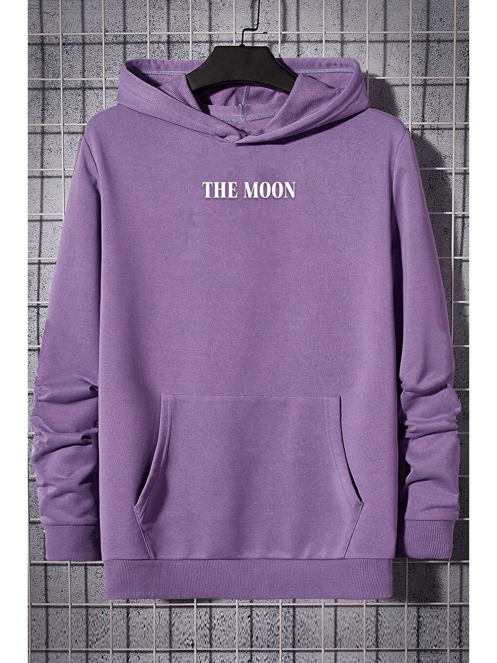 uyguntarz Lila Unisex The Moon Baskılı Sweatshirt - 1