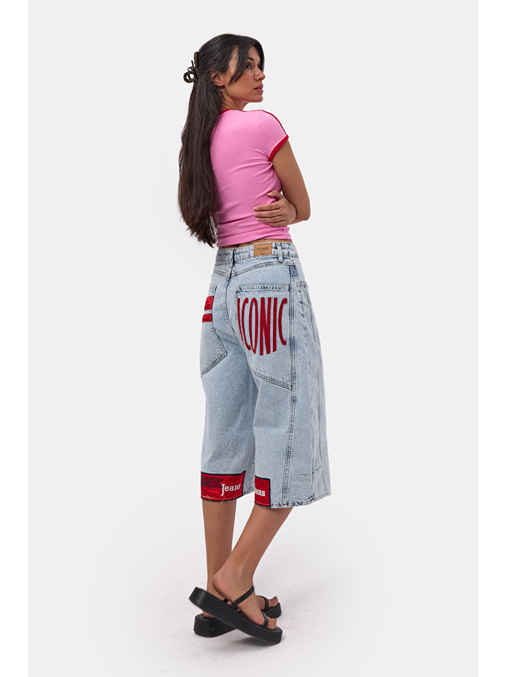 Mavi Kadın Ice 3s6-3 Mega Baggy Fit Paça ve Cep Detaylı Özel Tasarım Denim Şort-2