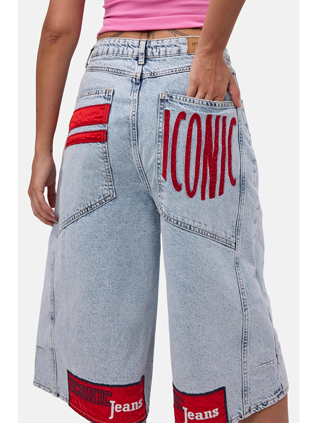 Mavi Kadın Ice 3s6-3 Mega Baggy Fit Paça ve Cep Detaylı Özel Tasarım Denim Şort-3