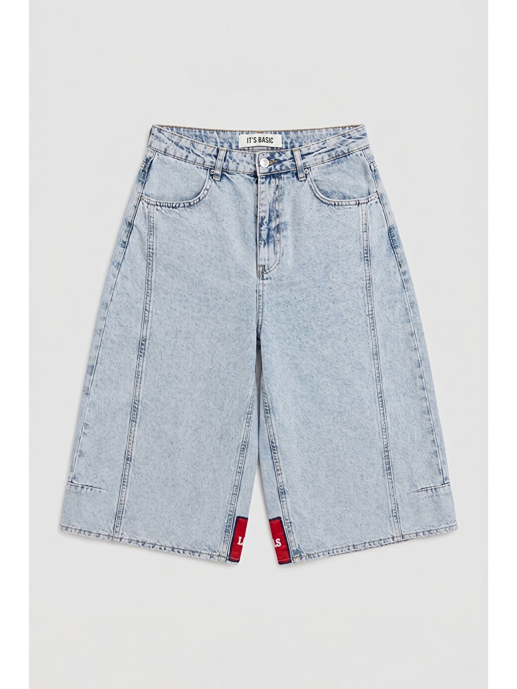Mavi Kadın Ice 3s6-3 Mega Baggy Fit Paça ve Cep Detaylı Özel Tasarım Denim Şort-4