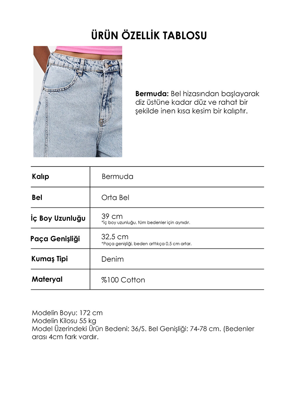 Mavi Kadın Ice 3s6-3 Mega Baggy Fit Paça ve Cep Detaylı Özel Tasarım Denim Şort-6