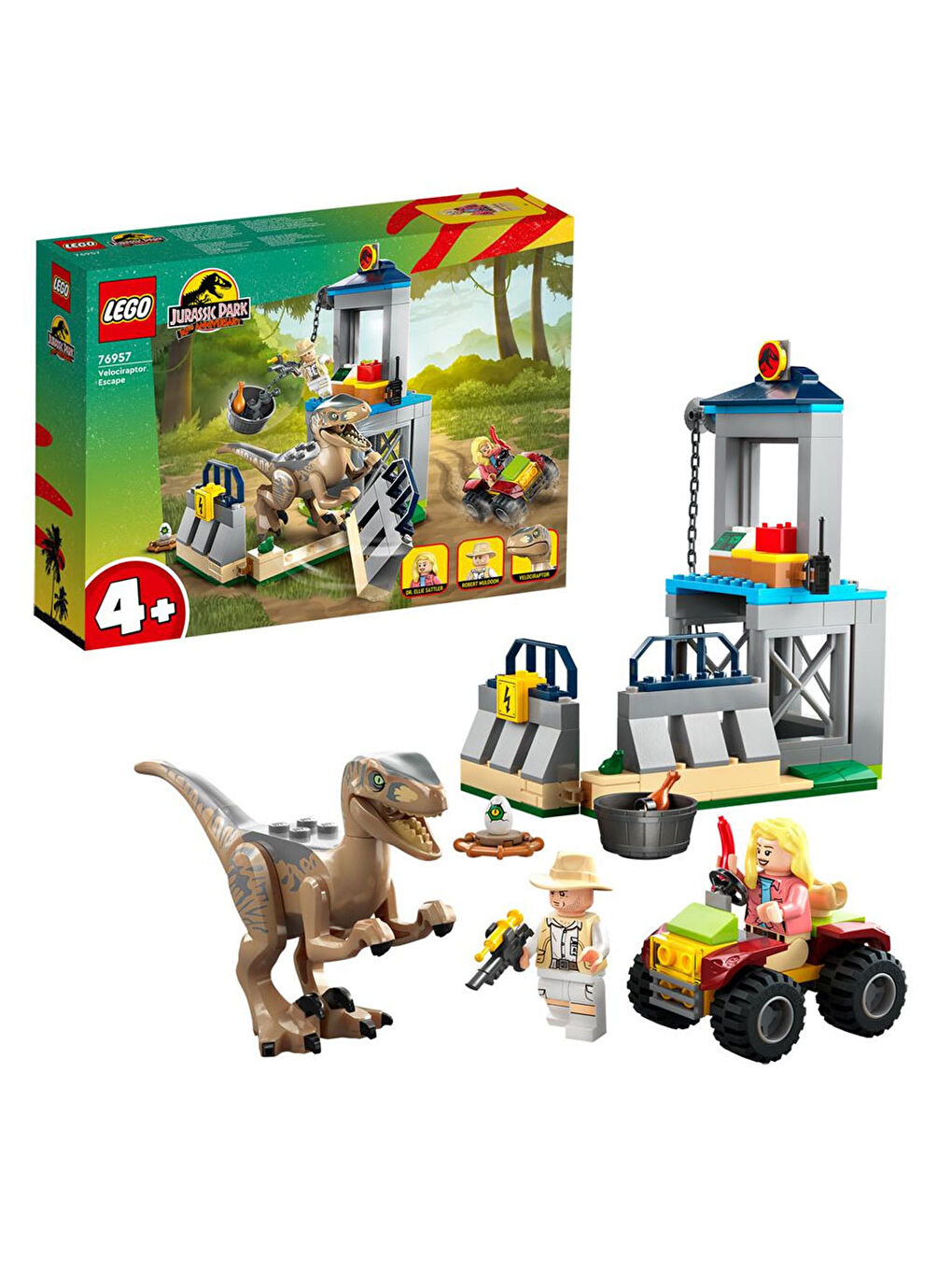 Lego Renksiz Jurassic Park Velociraptor Kaçışı 76957