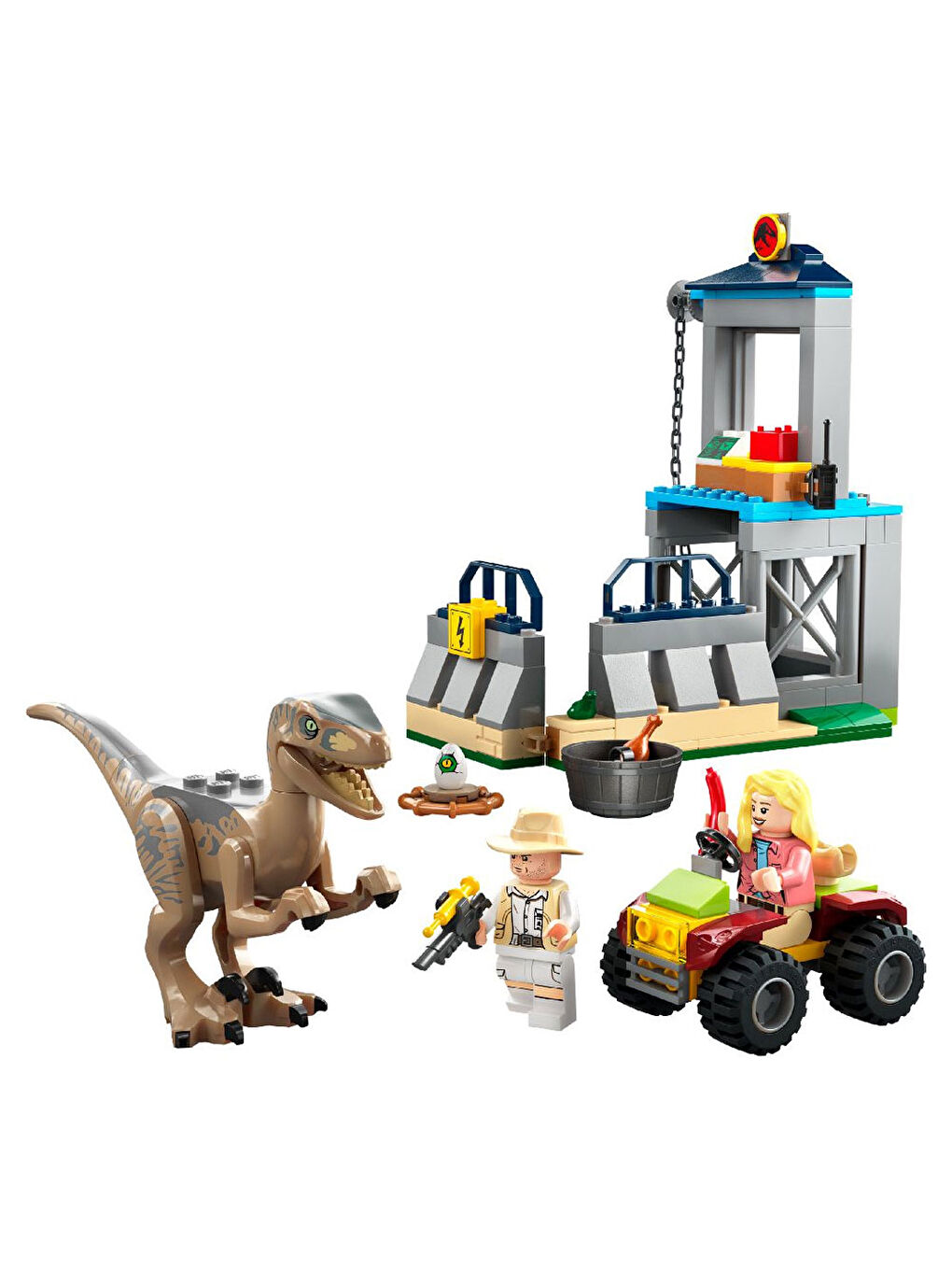 Lego Renksiz Jurassic Park Velociraptor Kaçışı 76957 - 3