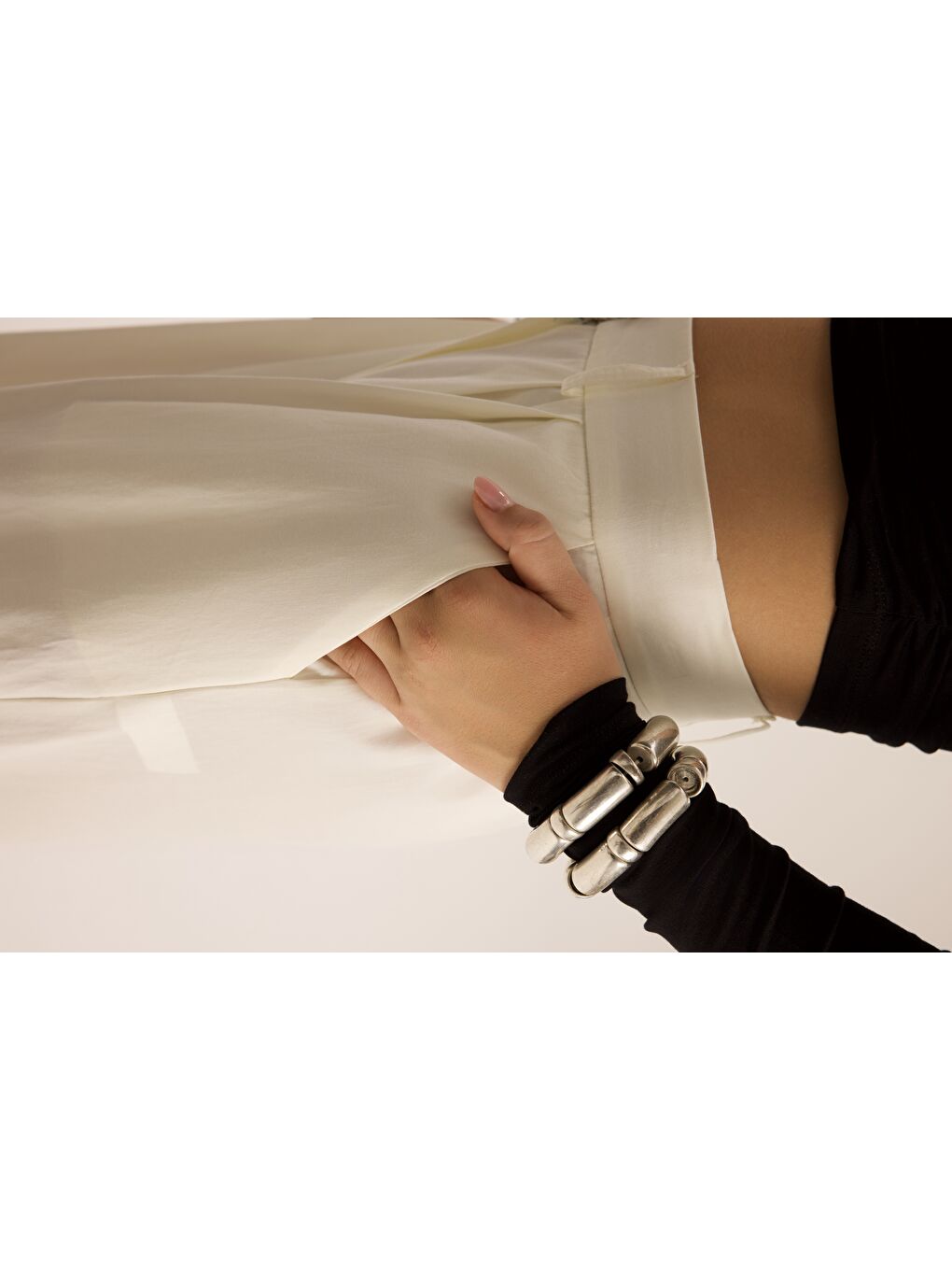 Mandy Kemer Detay Ekru Palazzo Pantolon-6