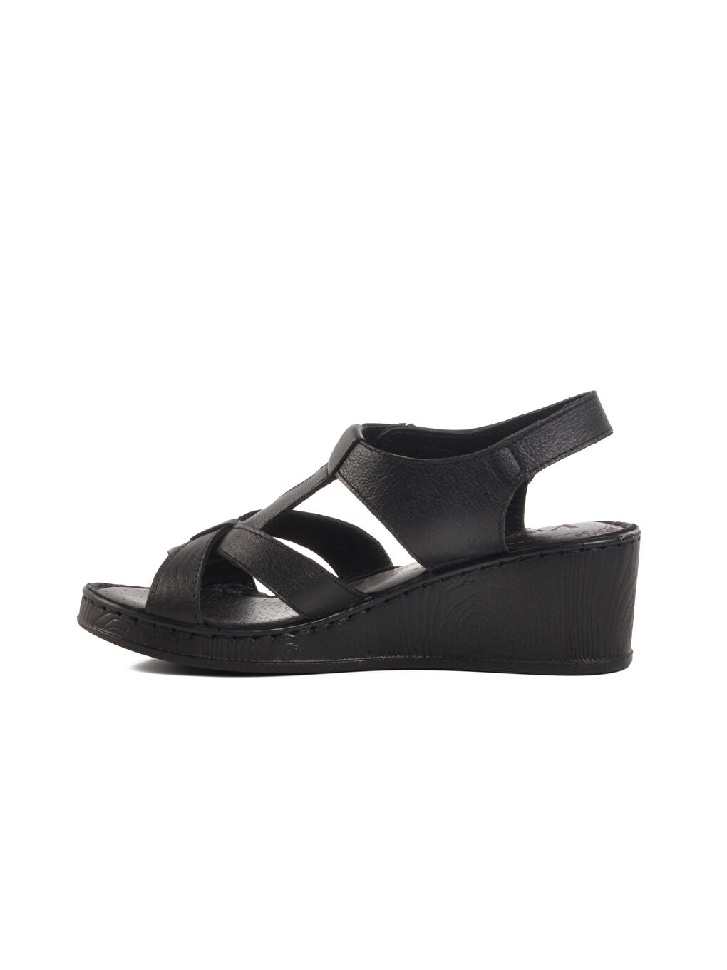 Siyah Hakiki Deri Kadın Sandalet 9200 Z-1