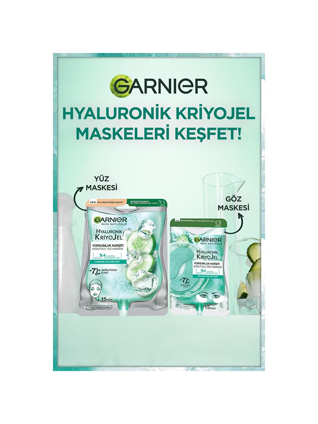 GARNIER Hyaluronik Kriyojel Yorgunluk Karşıtı Soğutucu Yüz Maskesi - 4