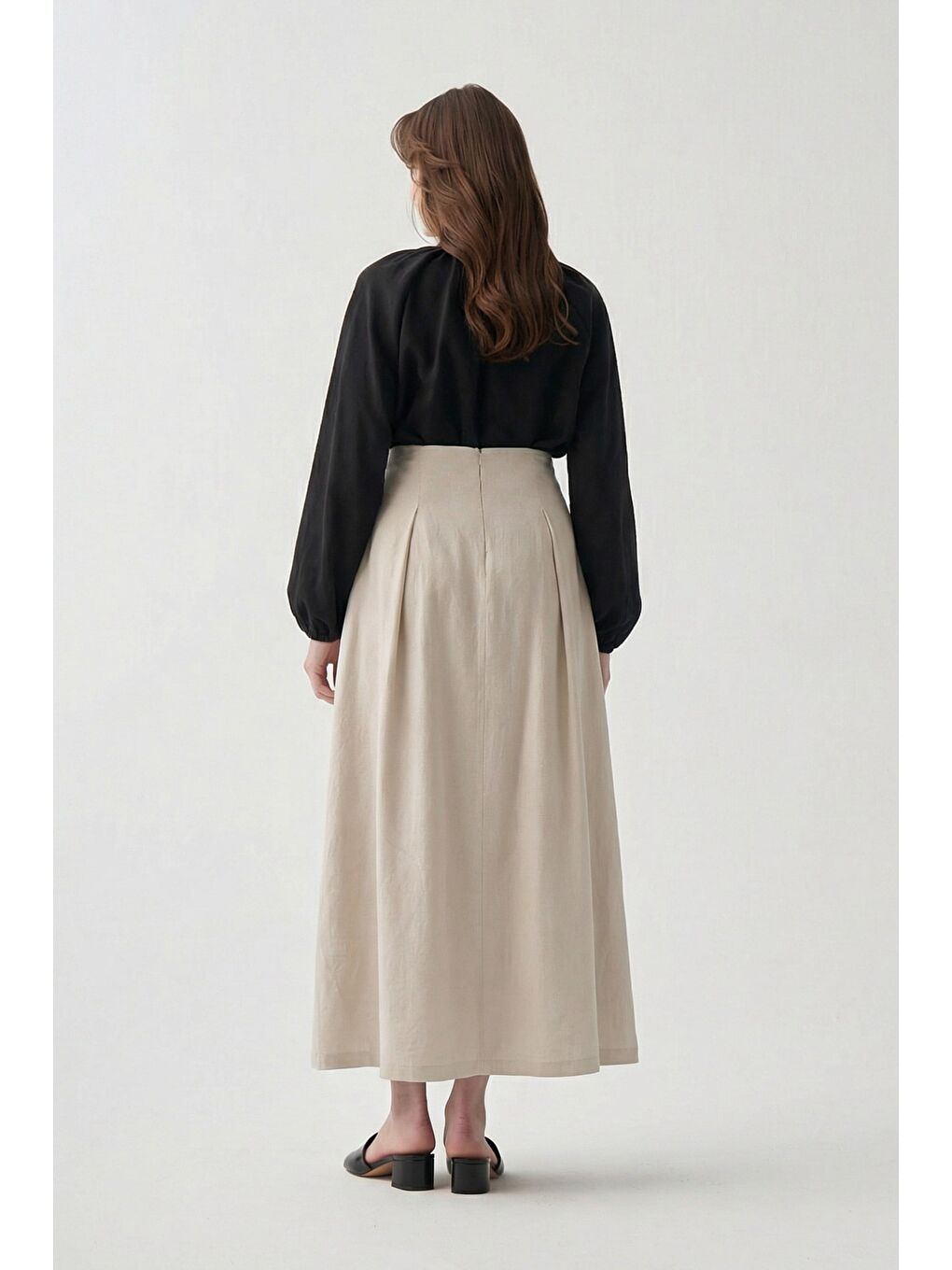 Bej Taş-Pile Detaylı Etek-2