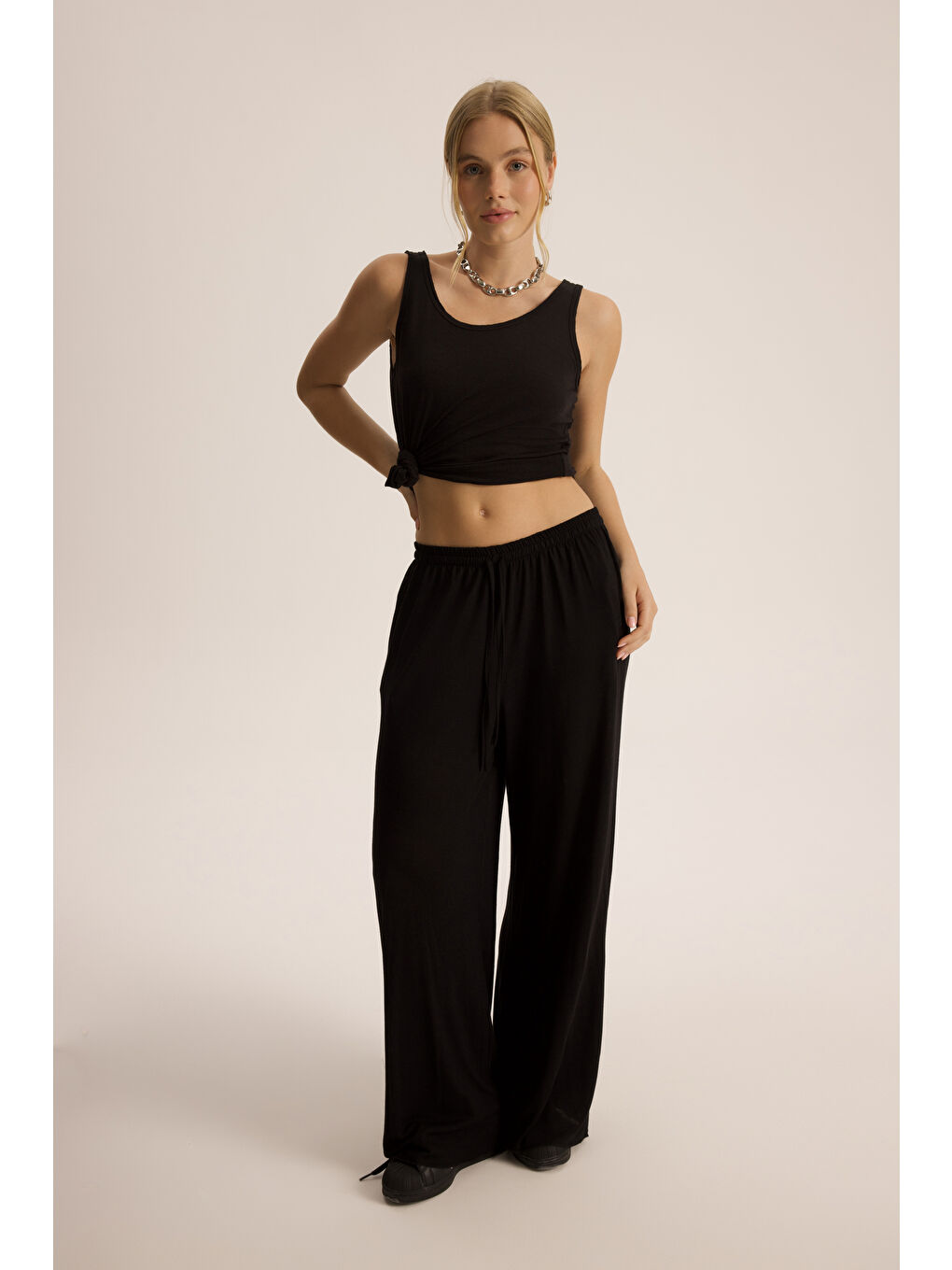 Raina Siyah Kimono Basic Üçlü Takım-1