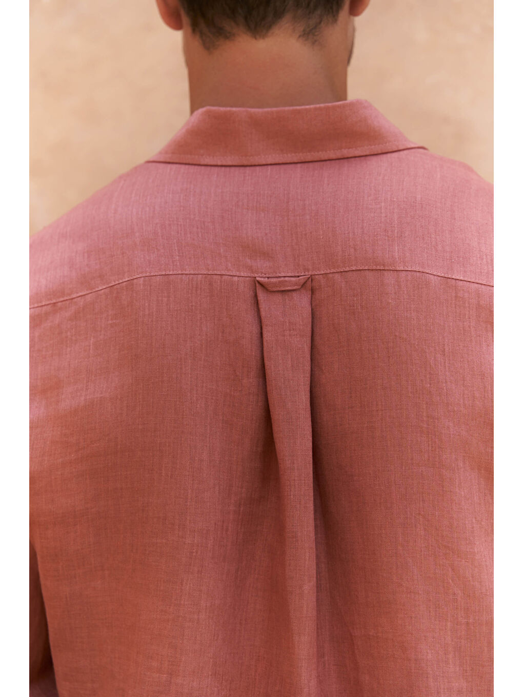 Kahverengi Agnola Oversize Erkek Tarçın Keten Gömlek-6