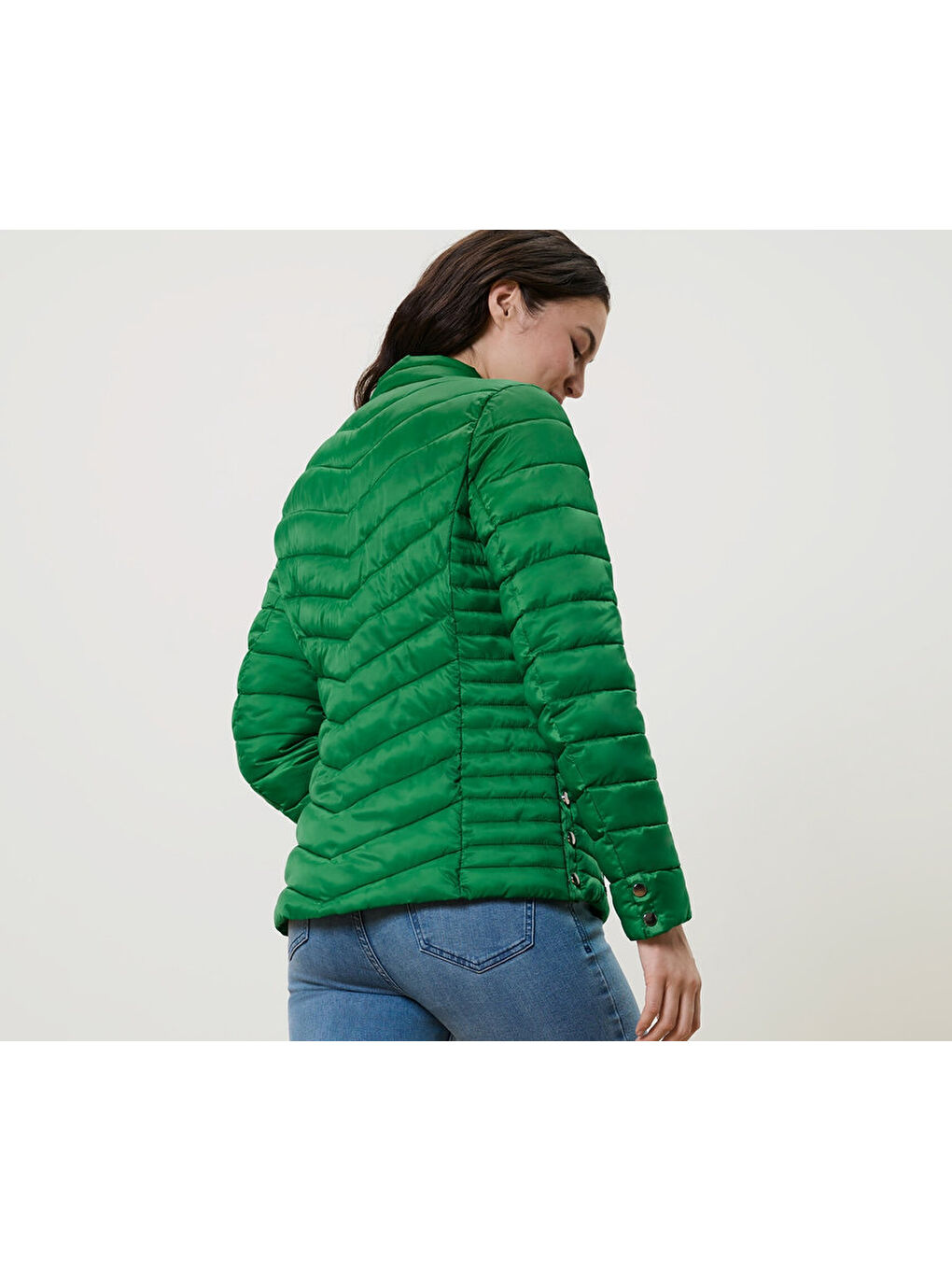 Kadın Kapitone Ceket, Yeşil-1