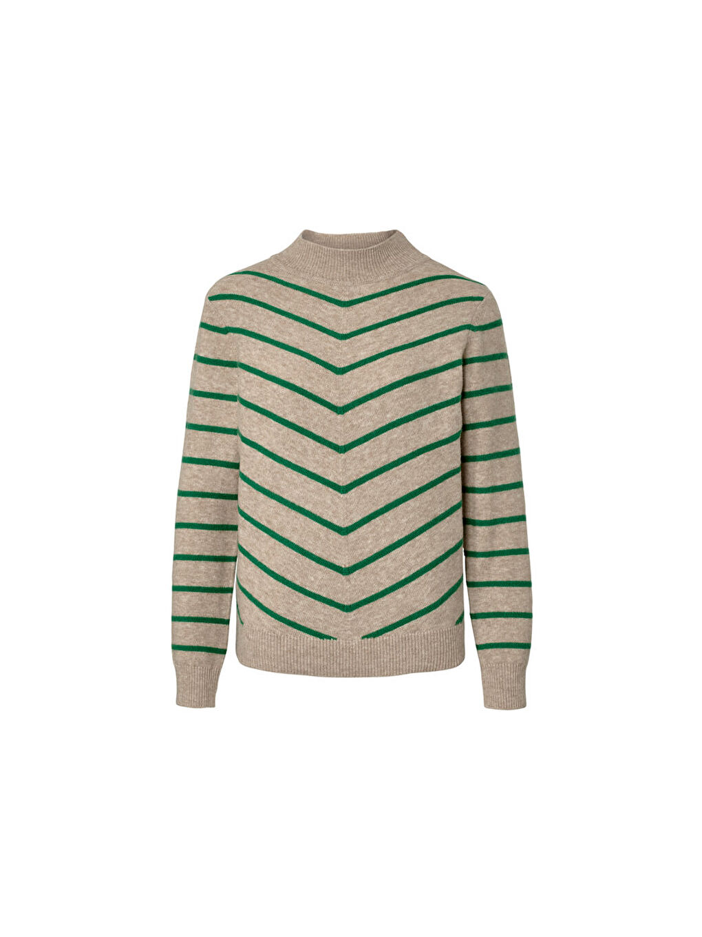 Kadın Örgü Kazak, Krem/Yeşil-2