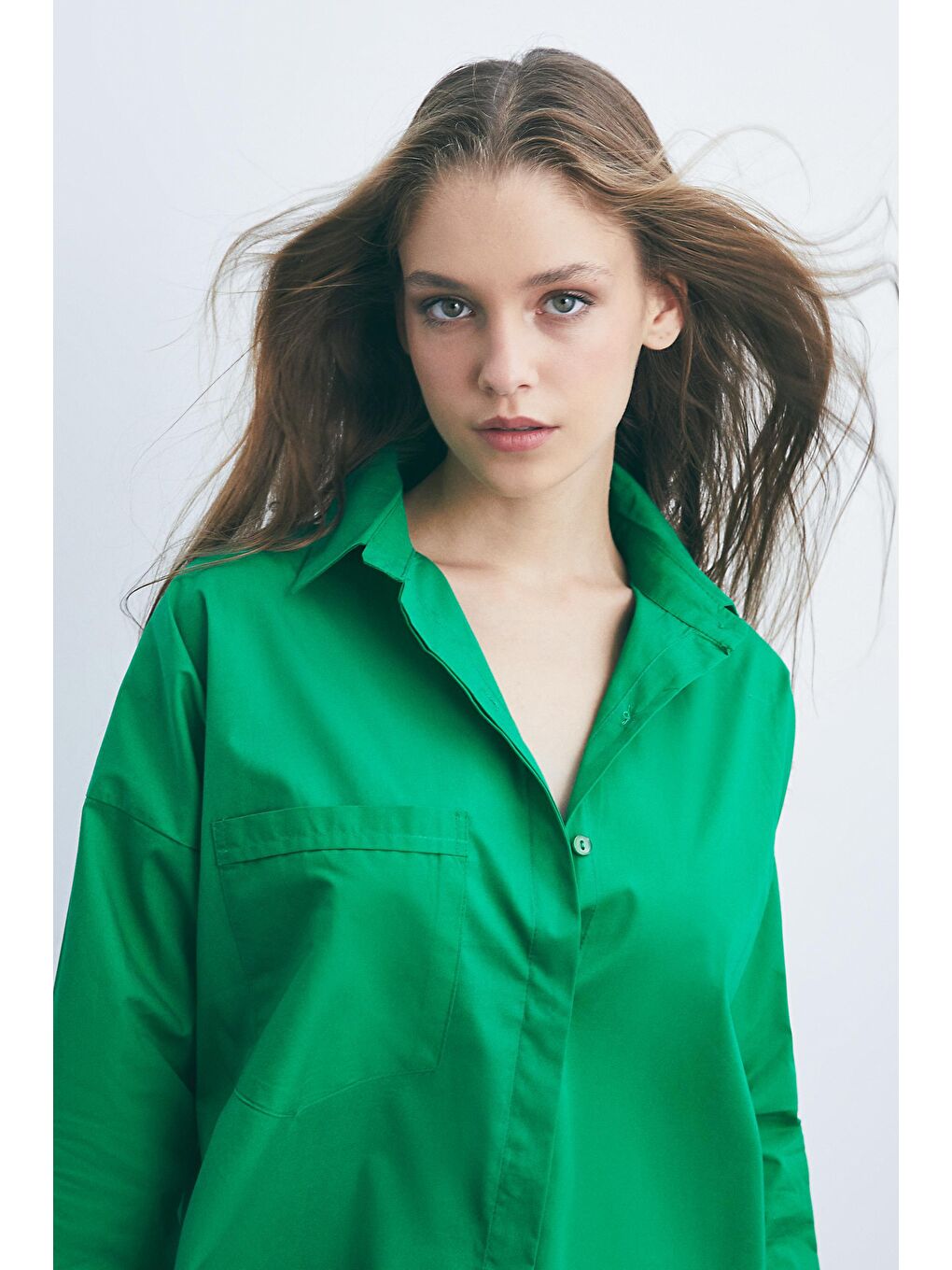 Koyu Yeşil Dokuma Gömlek-1