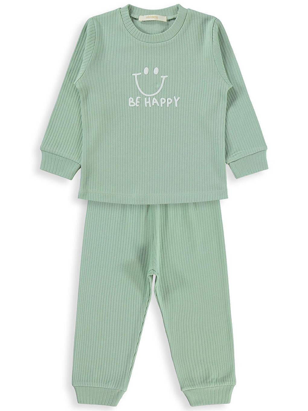 Gülen Yüz Baskılı 1-6 Yaş Pijama Takımı - Yeşil