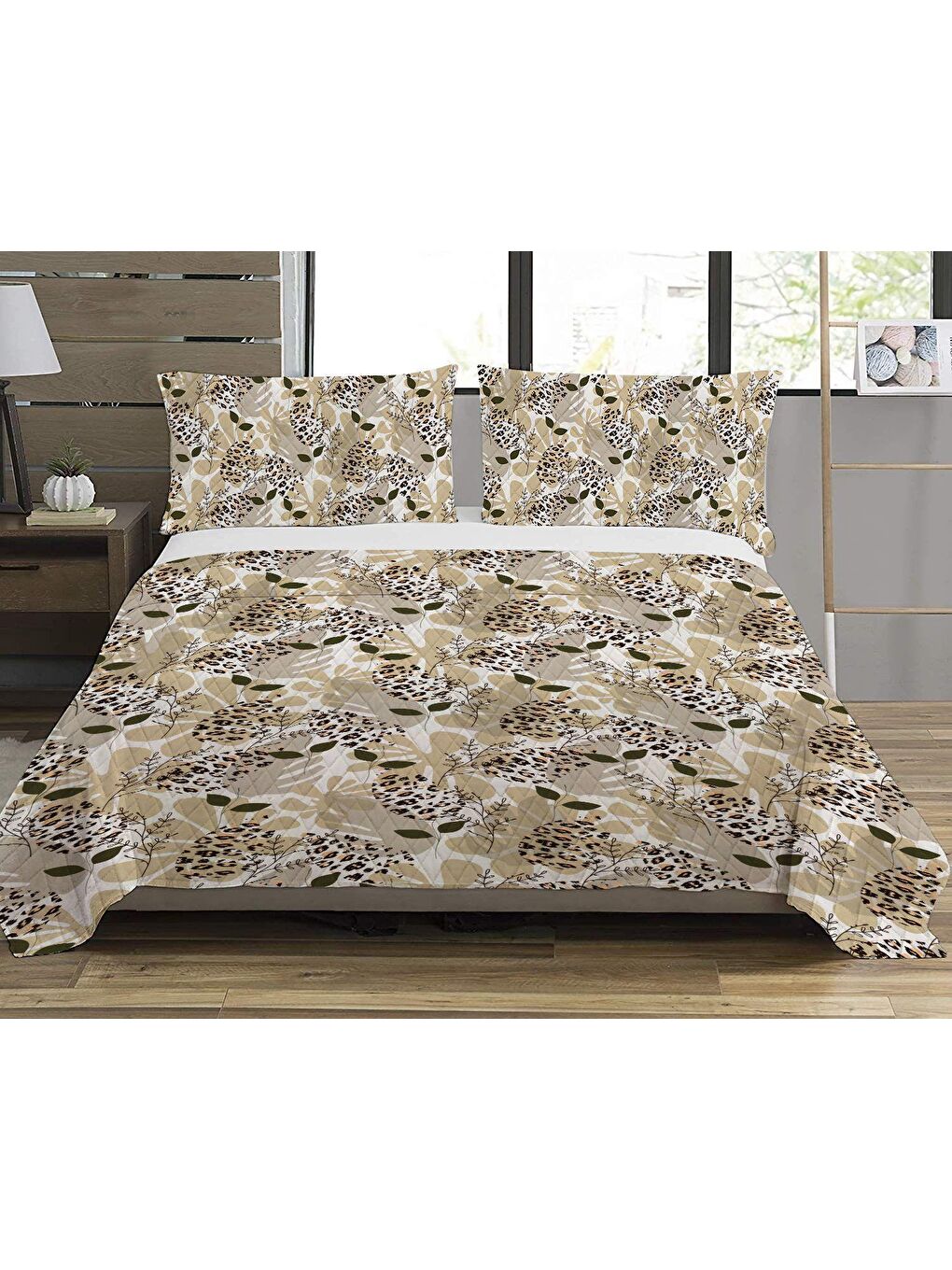 Karışık Baskılı, Desenli Çift Kişilik Baskılı Pike (200x220 Cm)