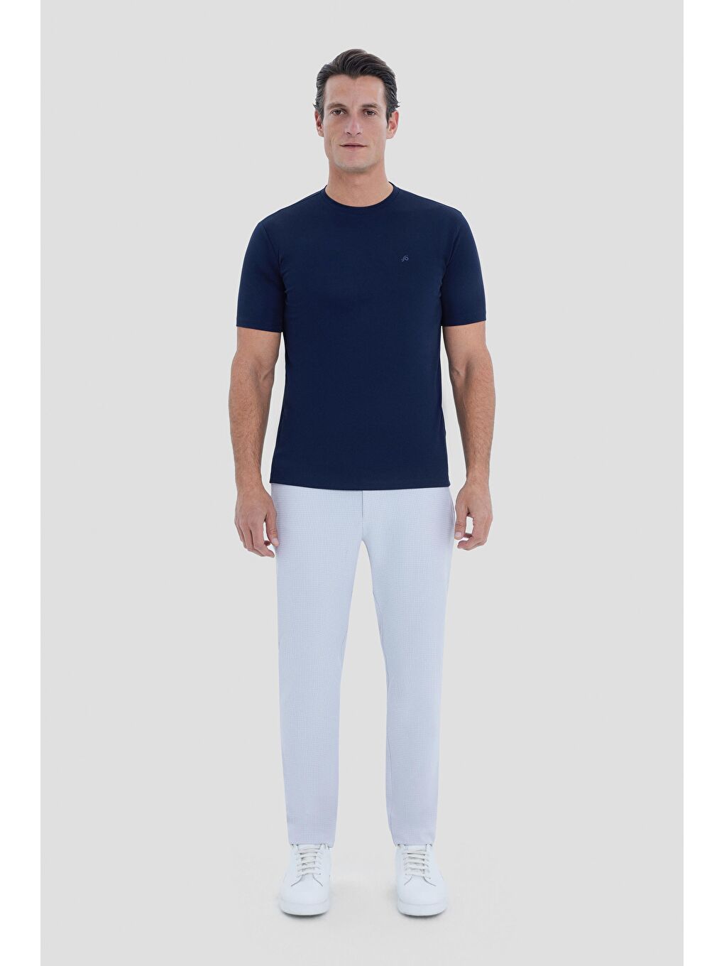 Lacivert Regular Fit Bisiklet Yaka Erkek T-Shirt-1