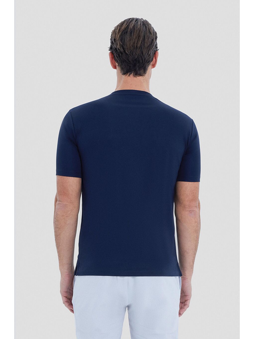 Lacivert Regular Fit Bisiklet Yaka Erkek T-Shirt-2