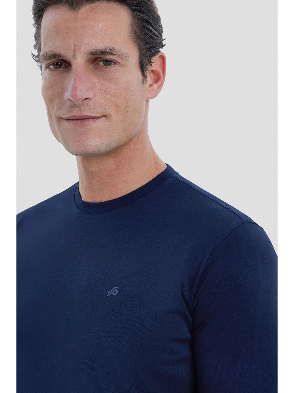 Lacivert Regular Fit Bisiklet Yaka Erkek T-Shirt-3