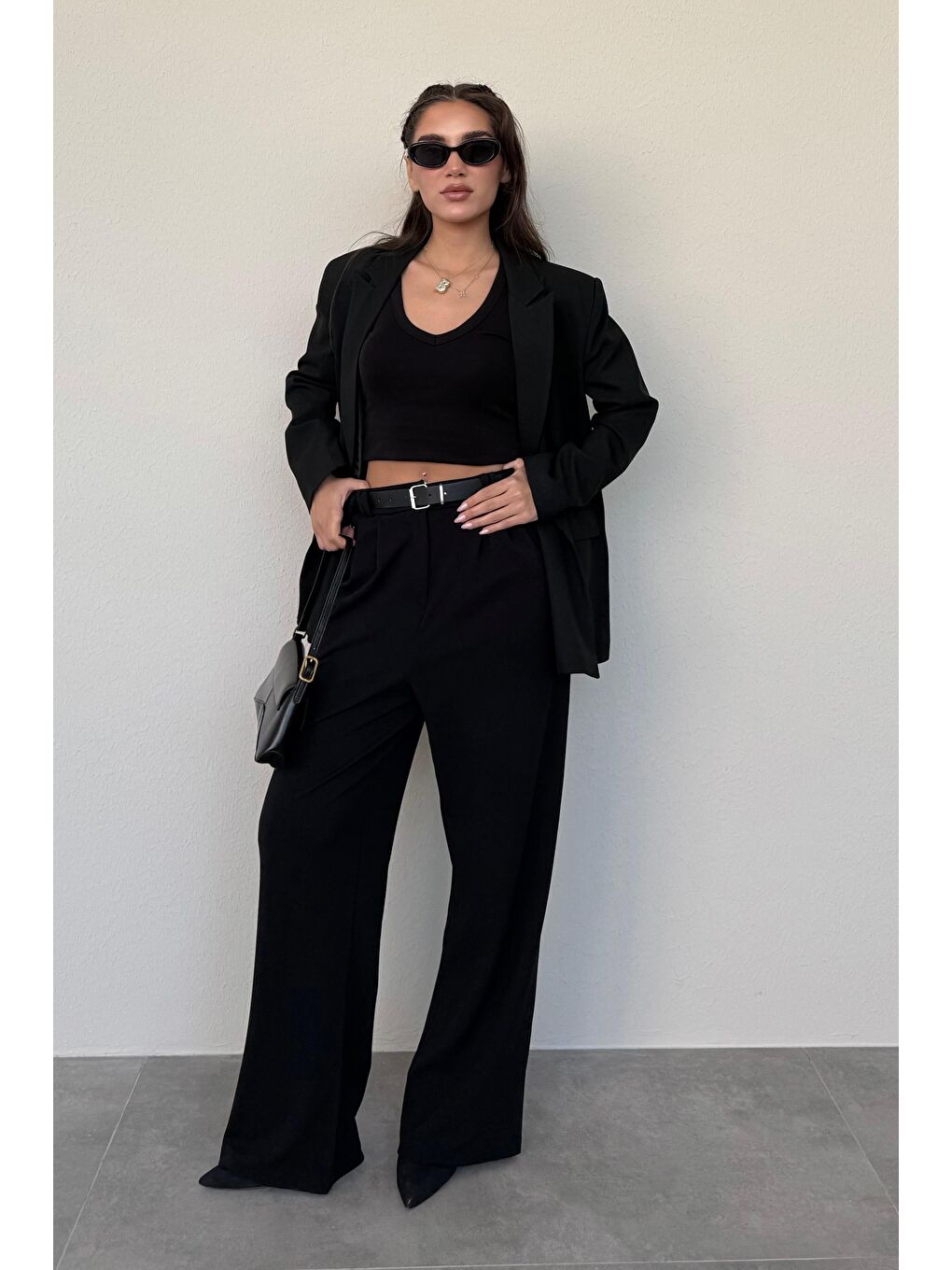 Siyah Oversize Blazer Kadın Ceket Mg2445-2