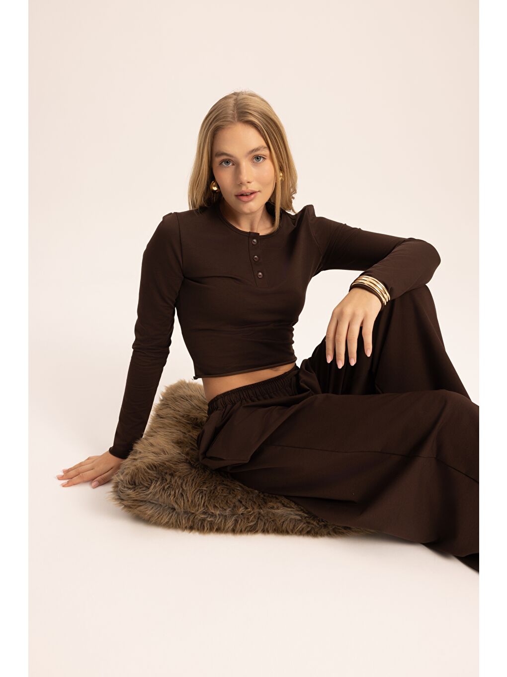 Kahverengi Tuara Basic Kahve Eşofman Takımı-5