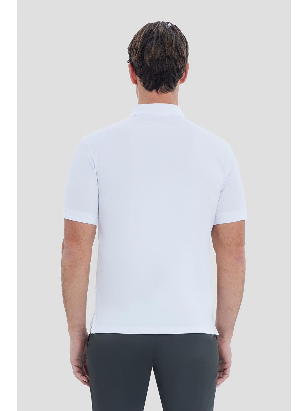 Beyaz Regular Fit Polo Yaka Erkek T-Shirt-2