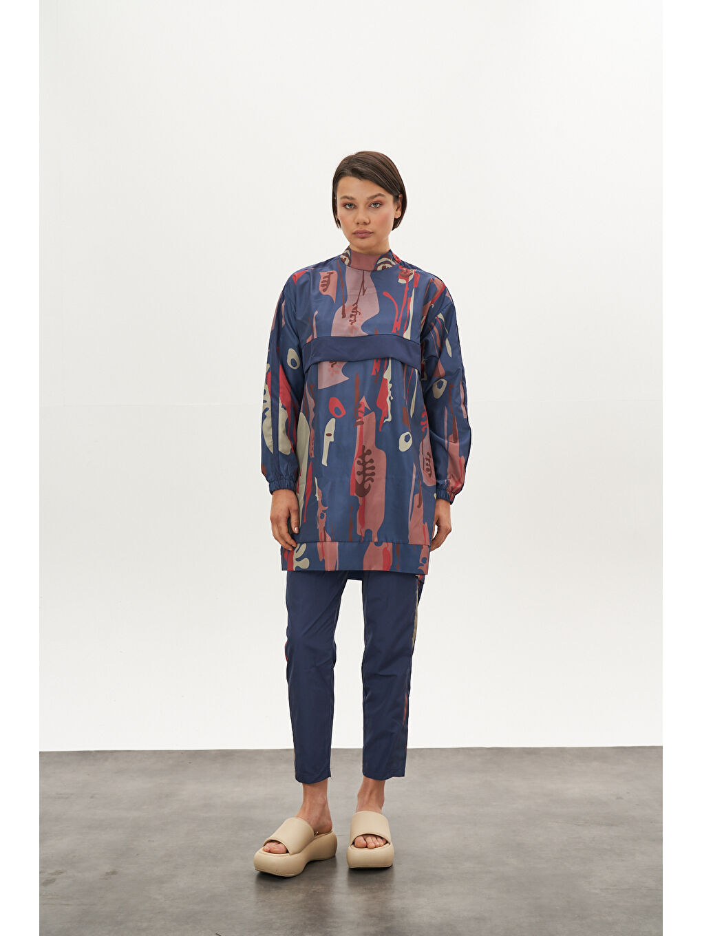 Lia Desen Tesettür Mayo Mavi Kısa-2