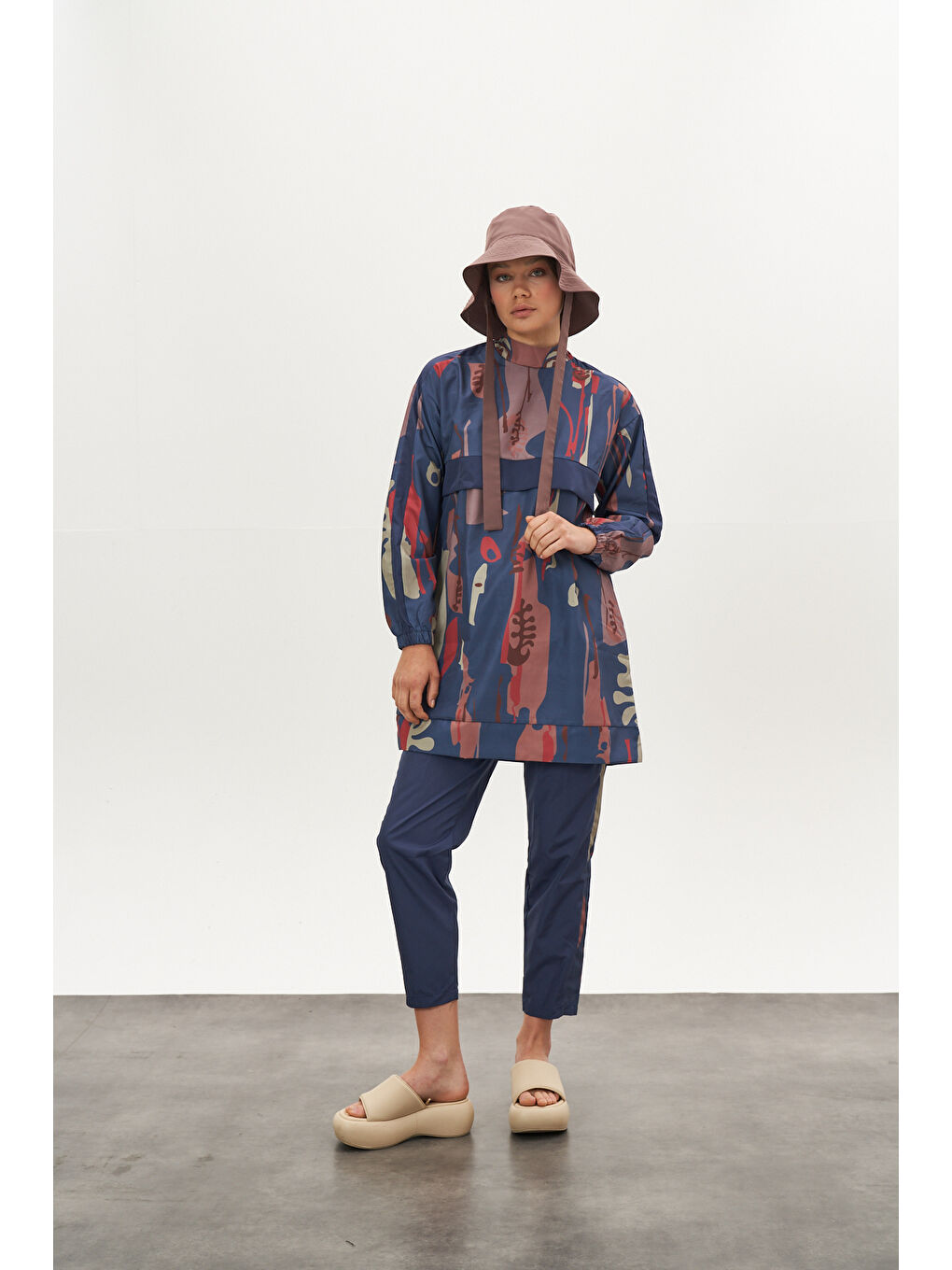 Lia Desen Tesettür Mayo Mavi Kısa-3