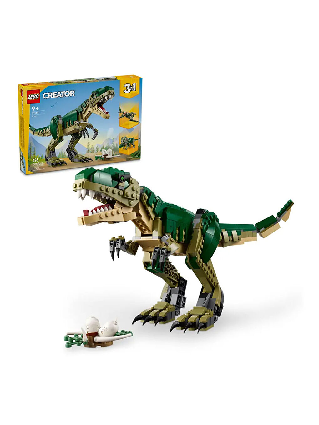 Lego Renksiz Creator 3ü 1 Arada T Rex Çocuklar için Dinozor Oyuncak 31151