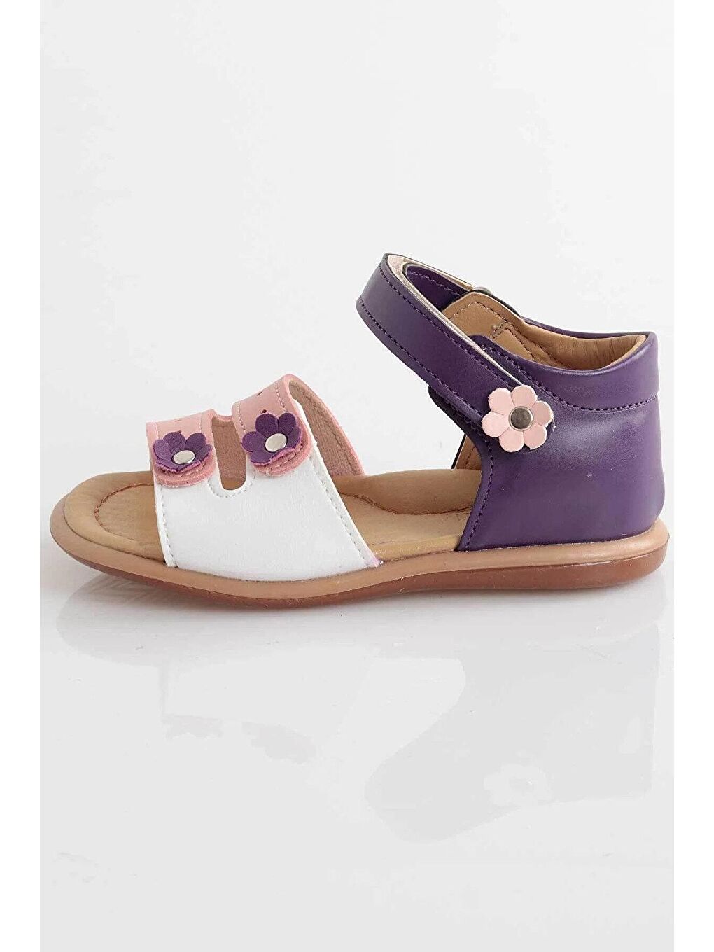 Mor AK214 Kız Çocuk Çiçekli Sandalet-1