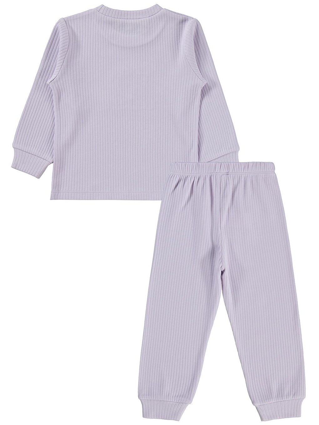 Gülen Yüz Baskılı 1-7 Yaş Pijama Takımı - Lila-2