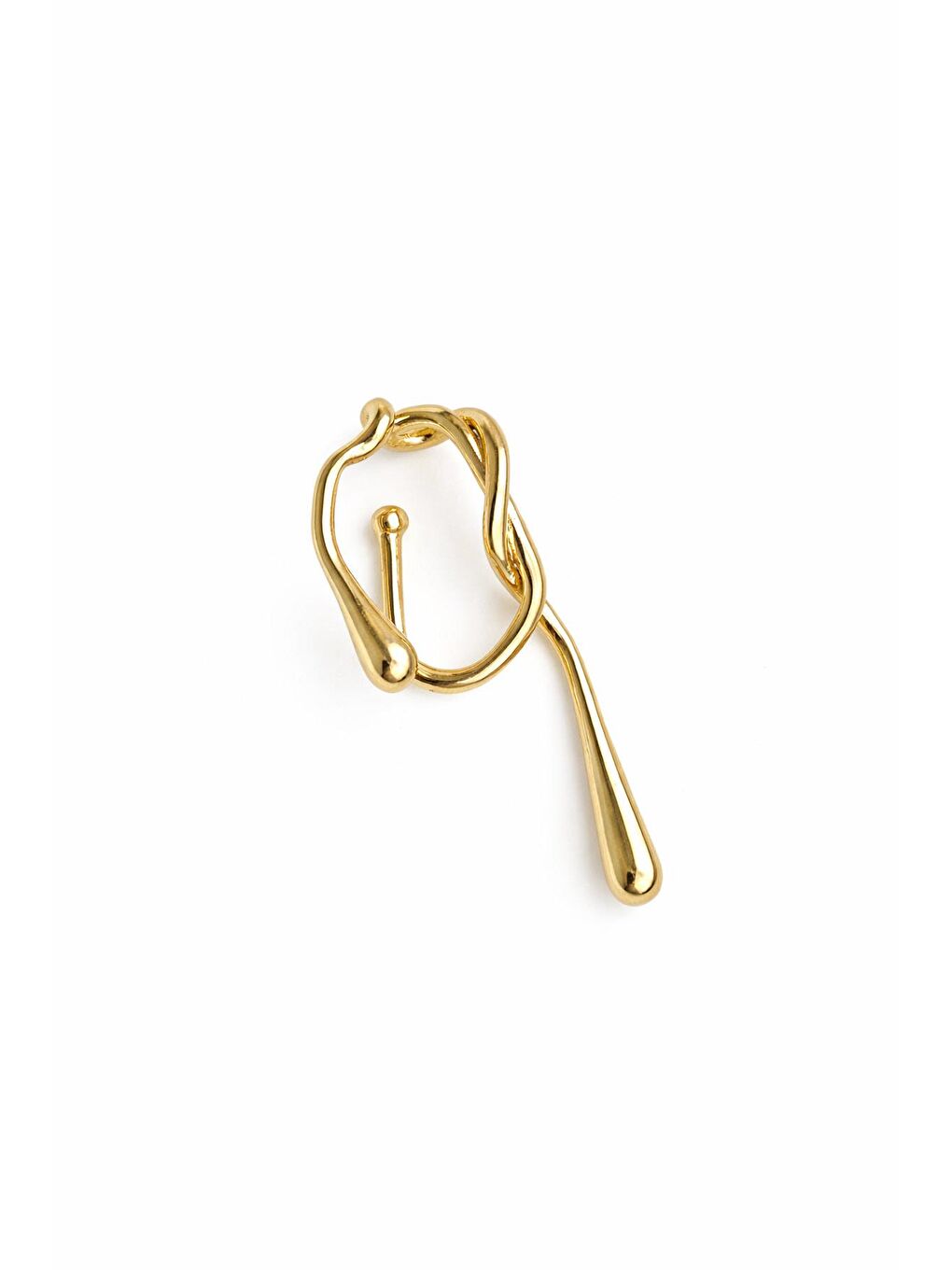 Sarı Buckle Modern Geçirmeli Kıkırdak Küpe