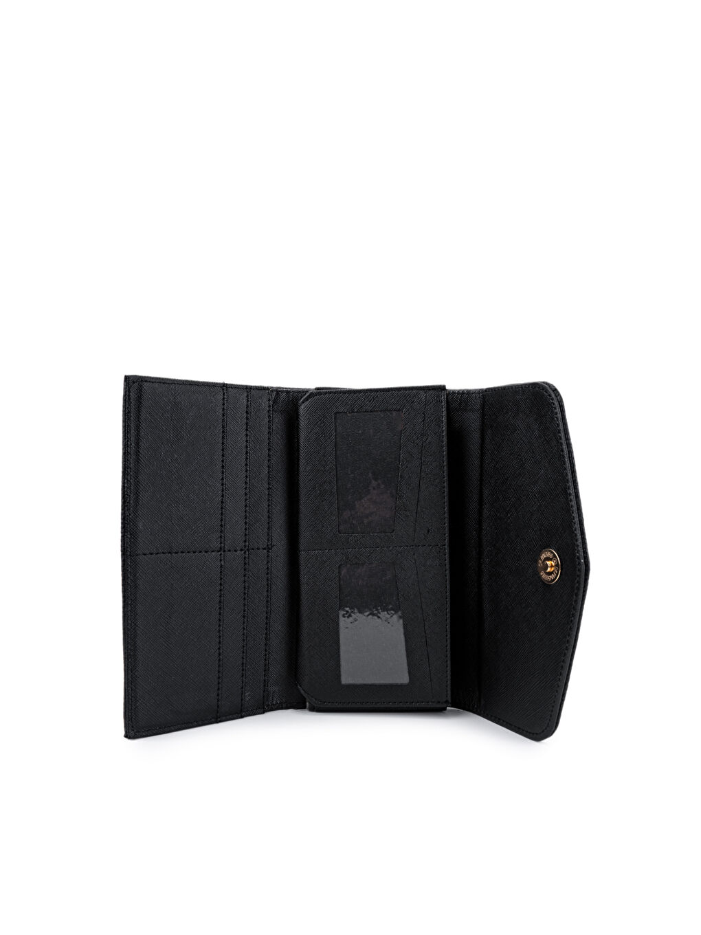 Zarf Detaylı Suni Deri Kadın Cüzdan Siyah ZC183-1