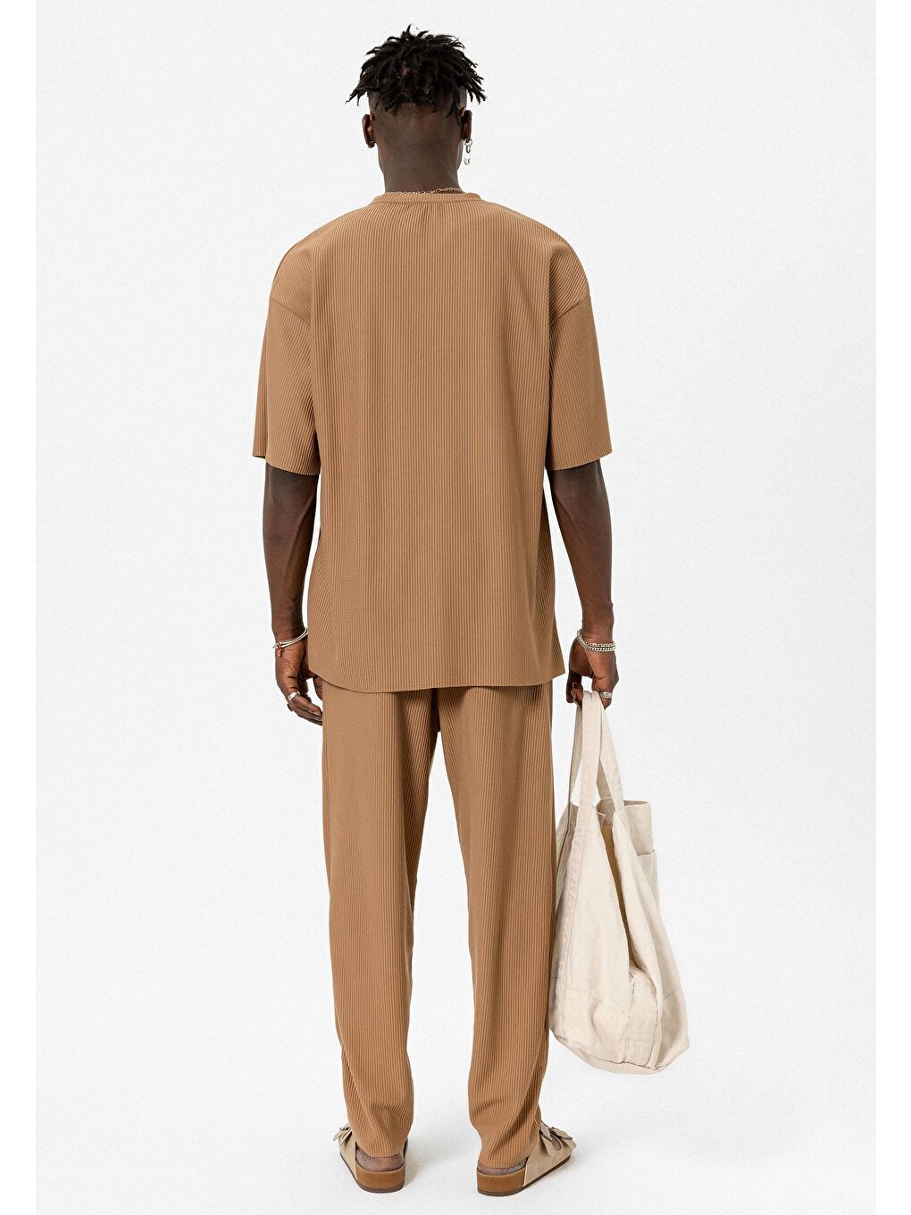 Kahverengi Basic Oversize Ottoman Takım Taba-5