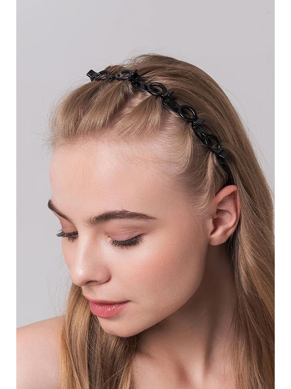 Siyah Saç Bükücü Ve Siyah Midi Taç Seti 2li-3