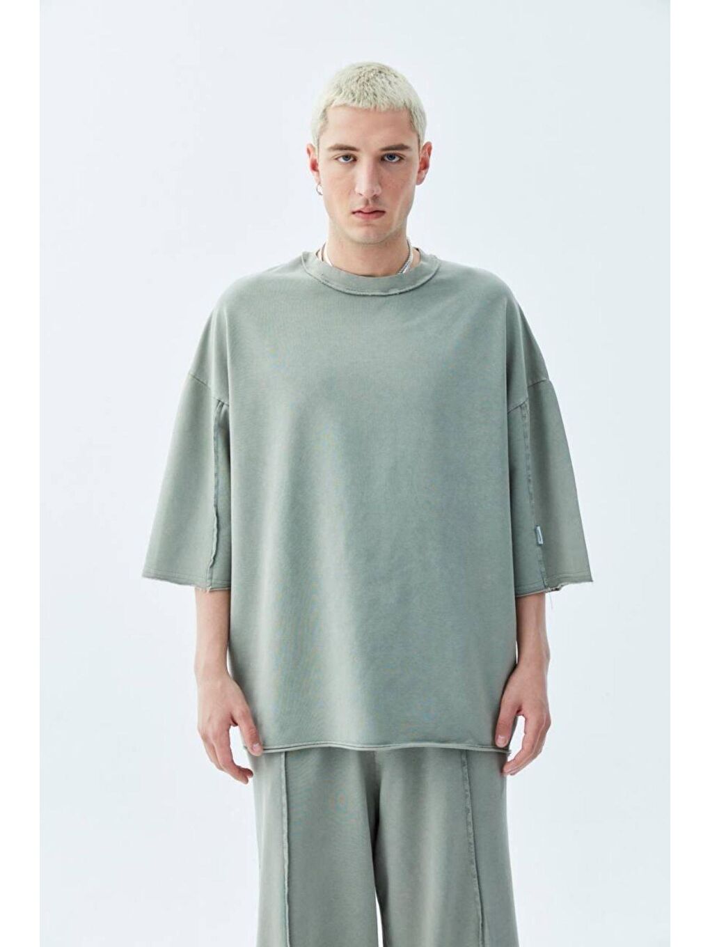 Super Oversize Yıkamalı Takım Haki-2