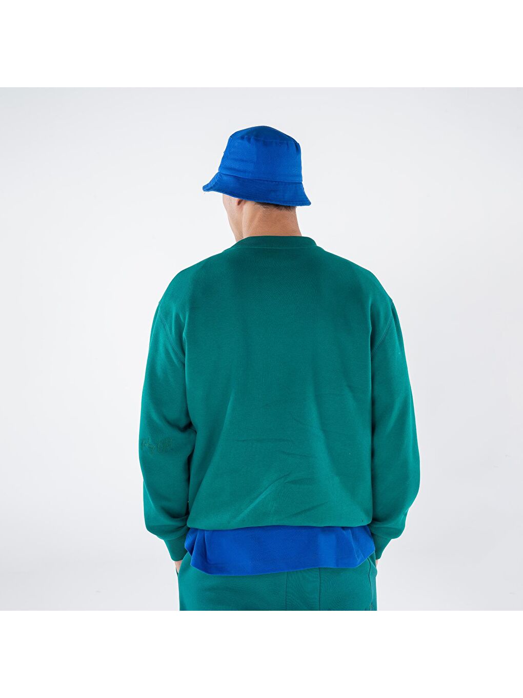 Monica Erkek Yeşil Oversize Bisiklet Yaka Sweatshirt-1