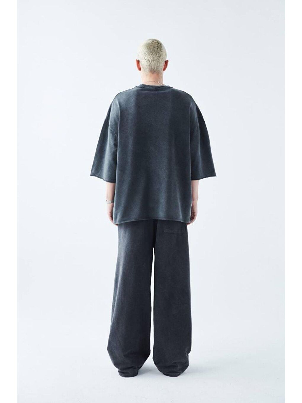 Super Oversize Yıkamalı Takım Siyah-2
