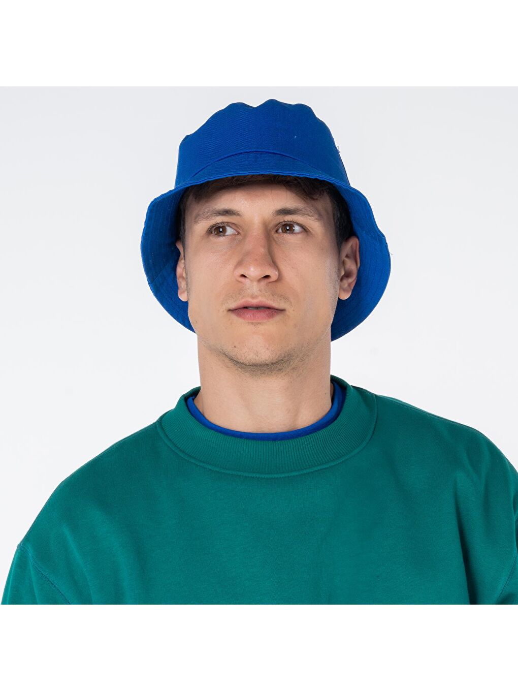 Monica Erkek Yeşil Oversize Bisiklet Yaka Sweatshirt-3