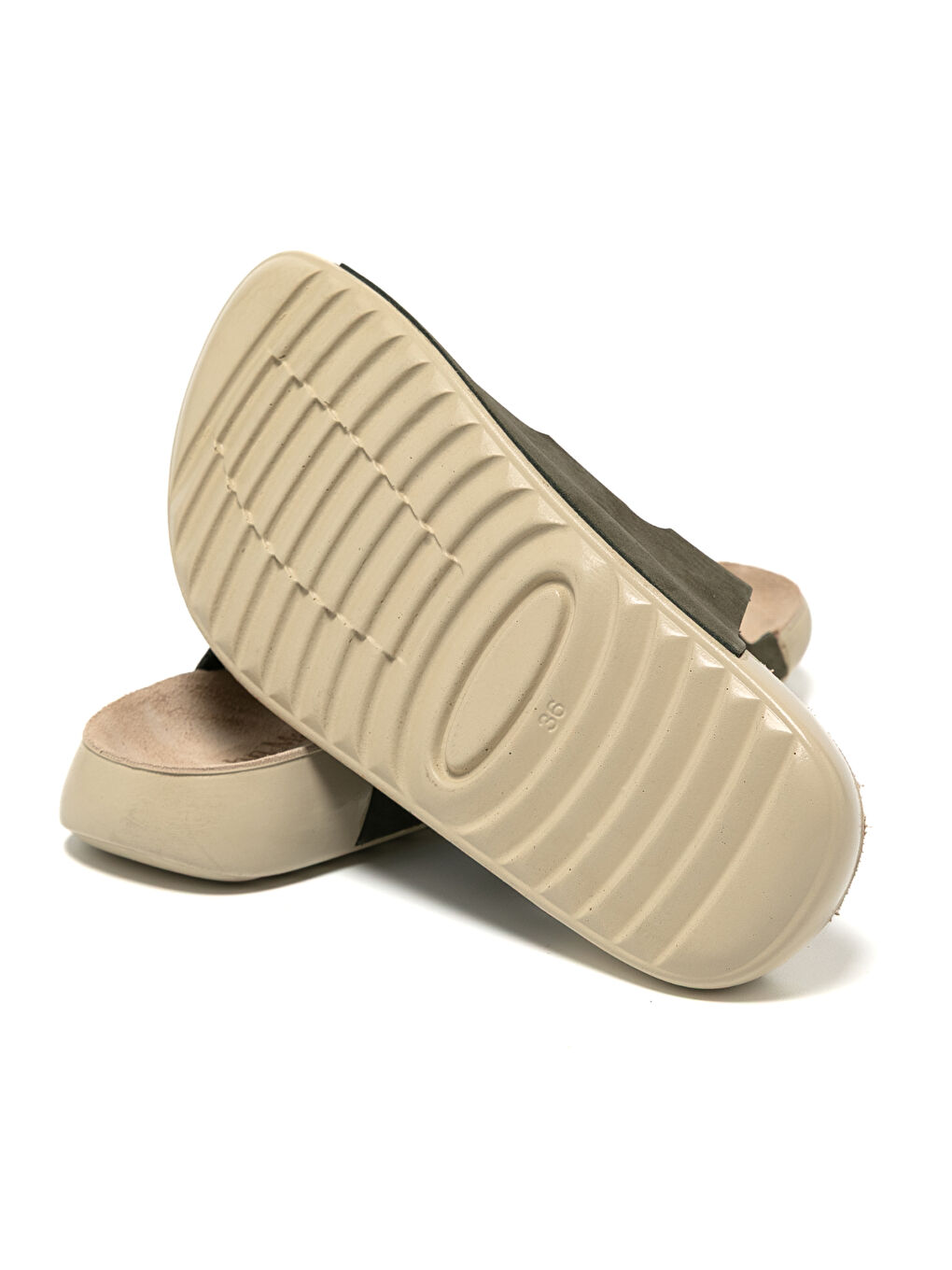 Yeşil Kadın Terlik MAR-25Y-050-P29 Haki Nubuk-4