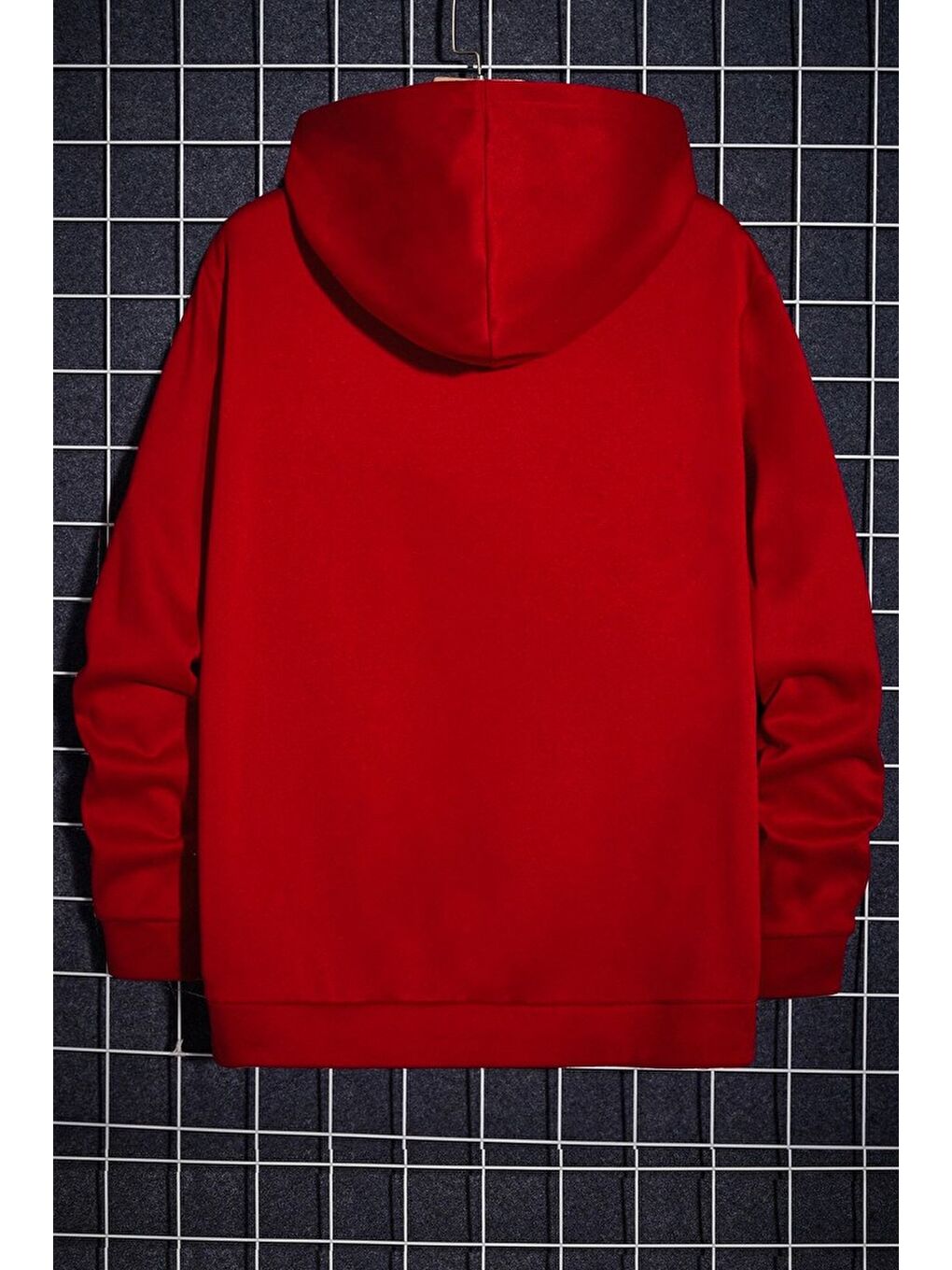 uyguntarz Kırmızı Erkek Aleman Rapero Baskılı Oversize Sweatshirt - 1