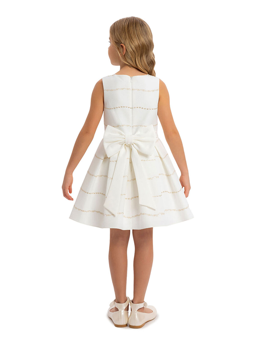 Ekru Kız Çocuk Elbise-1