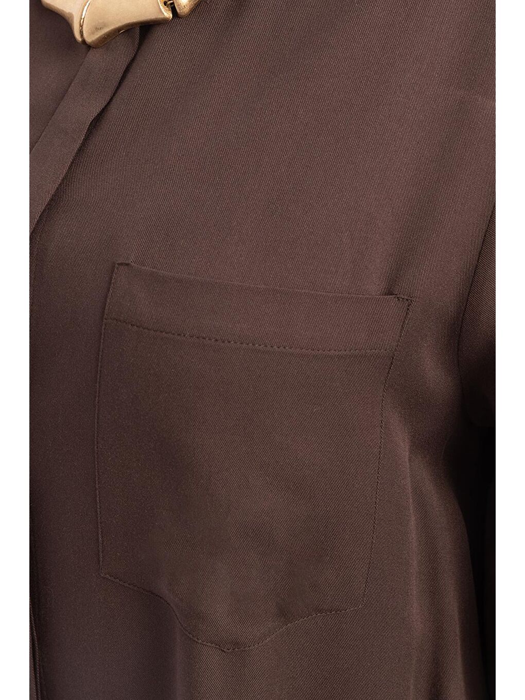 Beyaz Kahve-Yırtmaçlı Cepli Uzun Gömlek-4