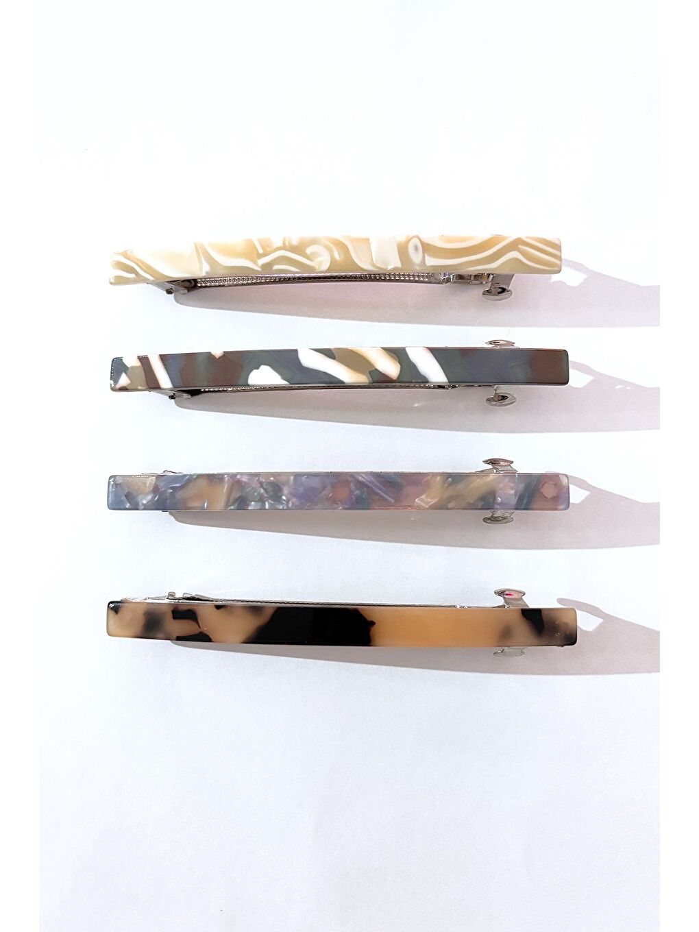 Karışık Düz Bar Asetat Toka Seti 4'lü Paket-1